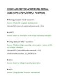 COUC 601 CERTIFICATION EXAM ACTUAL&NewLine;QUESTIONS AND CORRECT ANSWERS