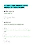 COUN 6722 EXAM PREPARATION TEST&NewLine;BANK WITH CORRECT ANSWERS