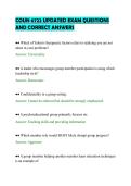 COUN 6722 UPDATED EXAM QUESTIONS&NewLine;AND CORRECT ANSWERS&NewLine;