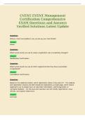 CVENT EVENT Management&NewLine;Certification Comprehensive&NewLine;EXAM Questions and Answers&NewLine;Verified Solutions Latest Update