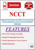 NCCT Surgical Tech Practice Test 2026 &vert; TS-C Exam Prep &vert; Practice Questions&comma; Correct Answers & Detailed Rationales