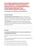 Texas OSSF Designated Representative Exam 2026&sol;2027 &vert; Practice Questions&comma; Verified Answers & Detailed Rationales &vert; TCEQ Chapter 285 Exam Prep