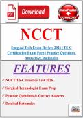 NCCT Surgical Tech Exam Review 2026 &vert; TS-C Certification Exam Prep &vert; Practice Questions&comma; Answers & Rationales