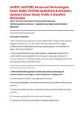 AMTEC AMT1022 Advanced Technologies Exam 2026 &vert; Verified Questions & Answers &vert; Updated Exam Study Guide & Detailed Rationales