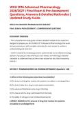 WGU D116 Advanced Pharmacology 2026&sol;2027 &vert; Final Exam & Pre-Assessment  Questions&comma; Answers & Detailed Rationales &vert; Updated Study Guide