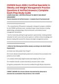 CSOWM Exam 2026 &vert; Certified Specialist in Obesity and Weight Management Practice Questions & Verified Answers &vert; Complete Exam Prep Study Guide