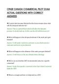 CPAER CANADA COMMERCIAL PILOT EXAM&NewLine;ACTUAL QUESTIONS WITH CORRECT&NewLine;ANSWERS&NewLine;