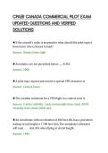 CPAER CANADA COMMERCIAL PILOT EXAM&NewLine;UPDATED QUESTIONS AND VERIFIED&NewLine;SOLUTIONS&NewLine;