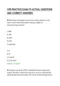 CPB PRACTICE EXAM 79 ACTUAL QUESTIONS&NewLine;AND CORRECT ANSWERS&NewLine;