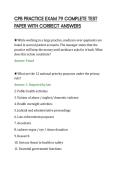 CPB PRACTICE EXAM 79 COMPLETE TEST&NewLine;PAPER WITH CORRECT ANSWERS&NewLine;