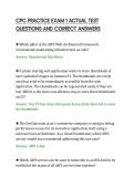 CPC PRACTICE EXAM 1 ACTUAL TEST&NewLine;QUESTIONS AND CORRECT ANSWERS&NewLine;