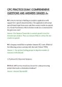 CPC PRACTICE EXAM 1 COMPREHENSIVE&NewLine;QUESTIONS AND ANSWERS GRADED A&plus;