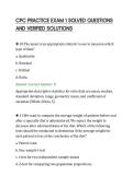 CPC PRACTICE EXAM 1 SOLVED QUESTIONS&NewLine;AND VERIFIED SOLUTIONS&NewLine;
