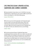 CPC PRACTICE EXAM 1 UPDATED ACTUAL&NewLine;QUESTIONS AND CORRECT ANSWERS