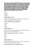 The Language of Medicine 2026&sol;2027 &vert; Medical Terminology Study Guide&comma; The Language of Medicine Exam Prep&comma; Medical Terminology Practice Questions&comma; Anatomical Terms&comma; Body Systems&comma; Medical Prefixes & Suffixes&comma; Diagnostic Procedures&comma; Diseases&comma; Medical Abbrevi