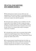 PPR ACTUAL EXAM QUESTIONS&NewLine;WITH ANSWERS GRADED A
