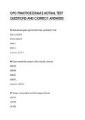CPC PRACTICE EXAM 2 ACTUAL TEST&NewLine;QUESTIONS AND CORRECT ANSWERS&NewLine;