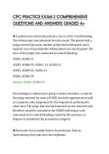 CPC PRACTICE EXAM 2 COMPREHENSIVE&NewLine;QUESTIONS AND ANSWERS GRADED A&plus;