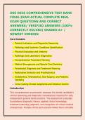 DSE OSCE COMPREHENSIVE TEST BANK &NewLine;FINAL EXAM ACTUAL COMPLETE REAL &NewLine;EXAM QUESTIONS AND CORRECT &NewLine;ANSWERS&sol; VERIFIED ANSWERS &lpar;100&percnt; &NewLine;CORRECTLY SOLVED&rpar; GRADED A&plus; &sol; &NewLine;NEWEST VERSION 