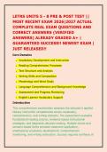 LETRS UNITS 5 - 8 PRE & POST TEST &vert;&vert; &NewLine;MOST RECENT EXAM 2026&vert;2027 ACTUAL &NewLine;COMPLETE REAL EXAM QUESTIONS AND &NewLine;CORRECT ANSWERS &lpar;VERIFIED &NewLine;ANSWERS&rpar; ALREADY GRADED A&plus; &vert; &NewLine;GUARANTEED SUCCESS&excl;&excl; NEWEST EXAM &vert; &NewLine;JUST RELEASED&excl;&excl;