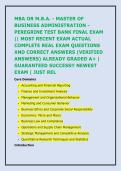 MBA OR M&period;B&period;A&period; - MASTER OF BUSINESS ADMINISTRATION - PEREGRINE TEST BANK FINAL EXAM &vert;