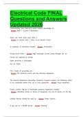 Electrical Code FINAL Questions and Answers Updated 2026