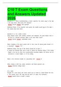 C10 T Exam Questions and Answers Updated 2026