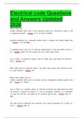 Electrical code Questions and Answers Updated 2026