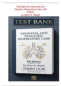 Test Bank for Neonatal and Pediatric Respiratory Care&comma; 8th Edition by Brian K&period; Walsh &lpar;Latest Edition &vert; Comprehensive Test Bank&rpar;