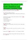 National Electrical Code Exam Questions and Answers Updated 2026&period;