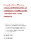 Kentucky Principles and Practice of &NewLine;Surveying Exam Practice Questions And &NewLine;Correct Answers &lpar;Verified Answers&rpar; Plus &NewLine;Rationales 2027 Q&A &vert; Instant &NewLine;Download Pdf 