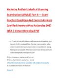 Kentucky Podiatric Medical Licensing &NewLine;Examination &lpar;APMLE&rpar; Part II &mdash; Exam &NewLine;Practice Questions And Correct Answers &NewLine;&lpar;Verified Answers&rpar; Plus Rationales 2027 &NewLine;Q&A &vert; Instant Download Pdf