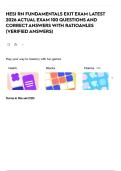 HESI RN FUNDAMENTALS EXIT EXAM LATEST 2026 ACTUAL EXAM 100 QUESTIONS AND CORRECT ANSWERS WITH RATIOANLES &lpar;VERIFIED ANSWERS&rpar; 