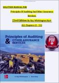 Principles of Auditing and Other Assurance Services&comma; 23rd Edition &mdash; Ray Whittington & Kurt Pany &mdash; Chapters 1&ndash;21 &mdash; Complete Solution Manual