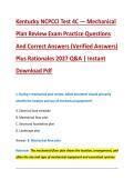Kentucky NCPCCI Test 4C &mdash; Mechanical &NewLine;Plan Review Exam Practice Questions &NewLine;And Correct Answers &lpar;Verified Answers&rpar; &NewLine;Plus Rationales 2027 Q&A &vert; Instant &NewLine;Download Pdf 