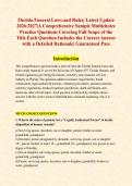 Florida Funeral Laws and Rules&vert; Latest Update 2026&sol;2027&vert;A Comprehensive Sample Multichoice Practice Questions Covering Full Scope of the Title Each Question Includes the Correct Answer with a Detailed Rationale&vert; Guaranteed Pass