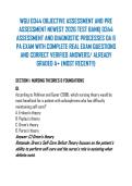 WGU D344 OBJECTIVE ASSESSMENT AND PRE ASSESSMENT NEWEST 2026 TEST BANK&vert; D344 ASSESSMENT AND DIAGNOSTIC PROCESSES OA & PA EXAM WITH COMPLETE REAL EXAM QUESTIONS AND CORRECT VERIFIED ANSWERS&sol; ALREADY GRADED A&plus; &lpar;MOST RECENT&excl;&excl;&rpar;
