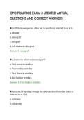 CPC PRACTICE EXAM 3 UPDATED ACTUAL&NewLine;QUESTIONS AND CORRECT ANSWERS&NewLine;