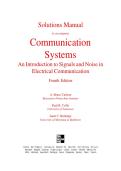 Solutions Manual&NewLine;to accompany&NewLine;Communication&NewLine;Systems&NewLine;An Introduction to Signals and Noise in&NewLine;Electrical Communication&NewLine;Fourth Edition