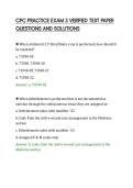 CPC PRACTICE EXAM 3 VERIFIED TEST PAPER&NewLine;QUESTIONS AND SOLUTIONS&NewLine;