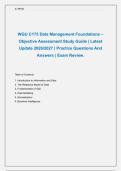 WGU C175 Data Management Foundations &ndash; &NewLine;Objective Assessment Study Guide &vert; Latest &NewLine;Update 2026&sol;2027 &vert; Practice Questions And &NewLine;Answers &vert; Exam Review
