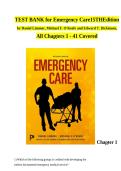 Test Bank For Emergency Care 15th Edition &vert; Daniel Limmer&comma; Michael F&period; O'Keefe & Edward T&period; Dickinson &vert; ISBN 9780135350683 &vert; Chapters 1-41 Complete