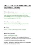 CPDT KA EXAM 5 EXAM REVIEW QUESTIONS&NewLine;AND CORRECT ANSWERS&NewLine;