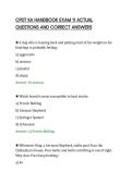CPDT KA HANDBOOK EXAM 11 ACTUAL&NewLine;QUESTIONS AND CORRECT ANSWERS&NewLine;