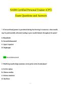 NASM Certified Personal Trainer &lpar;CPT&rpar; Exam Questions and Answers &vert; Comprehensive Study Guide &vert; Practice Questions&comma; Solutions and Exam Prep