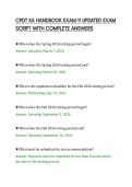 CPDT KA HANDBOOK EXAM 11 UPDATED EXAM&NewLine;SCRIPT WITH COMPLETE ANSWERS
