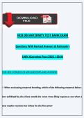 Test Bank & Rationales&colon; Hesi Ob Maternity Exam Questions with Revised Answers & Rationale's 100&percnt; Guarantee Pass &period;&period;&period;