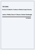 Test Bank for Hinkle Brunner & Suddarth's Textbook of Medical-Surgical Nursing &lpar;15th Edition&rpar; - Graded A&plus; Compre&period;&period;&period;