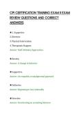 CPI CERTIFICATION TRAINING EXAM II EXAM&NewLine;REVIEW QUESTIONS AND CORRECT&NewLine;ANSWERS&NewLine;