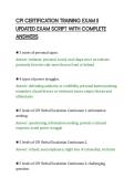 CPI CERTIFICATION TRAINING EXAM II&NewLine;UPDATED EXAM SCRIPT WITH COMPLETE&NewLine;ANSWERS&NewLine;